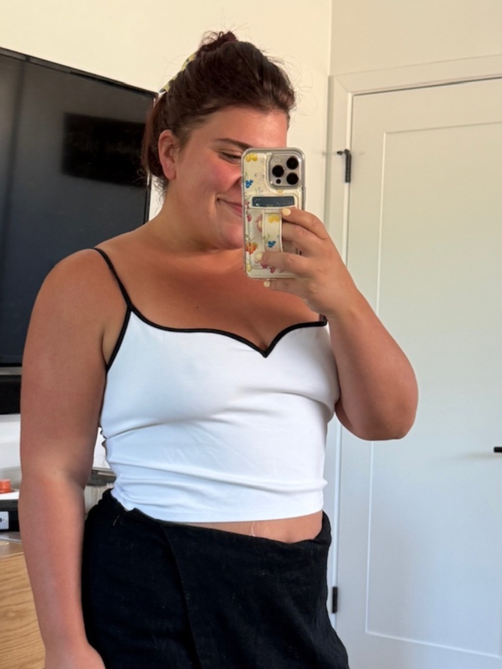 Abercrombie & Fitch White Tank Top with Black Trim